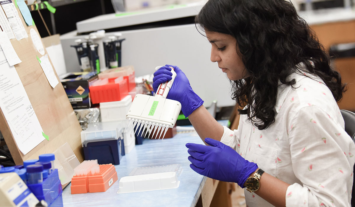 Student in lab 